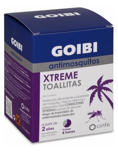Goibi Antimosquitos Xtreme Toallitas Repelente, 16 Uds