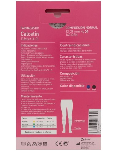 Farmalastic Calcetín (A-D) Compresión Normal T-Mediana Negro 1 Par