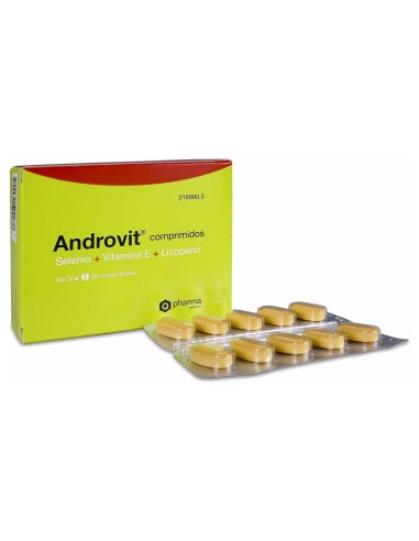 Androvit Selenio + Vitamina E + Licopeno, 30 Comprimidos