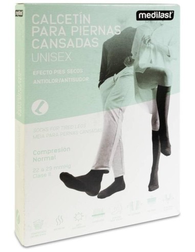 Medilast Calcetín De Compresión Normal Unisex Negro Talla L, 1 Ud
