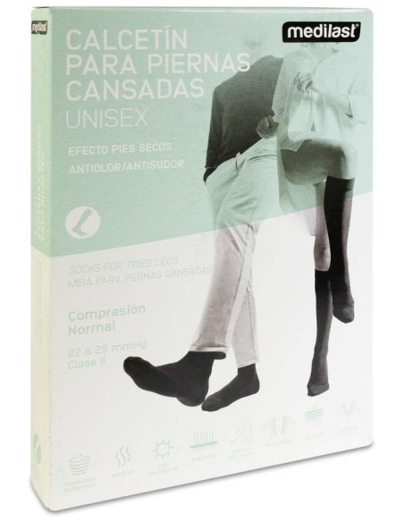 Medilast Calcetín De Compresión Normal Unisex Negro Talla L, 1 Ud