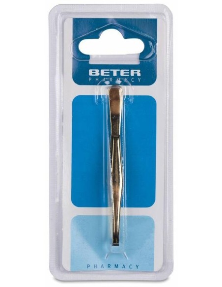 Beter Pinzas De Depilar Con Punta Recta Dorada 7_5Cm