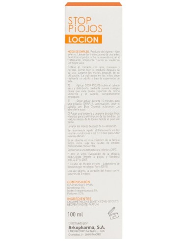 Arkopharma Stop Piojos Loción Dimeticona, 100 Ml