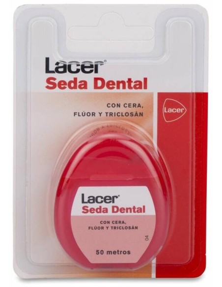 Lacer Seda Dental Con Cera Flúor Y Triclosán, 50 M
