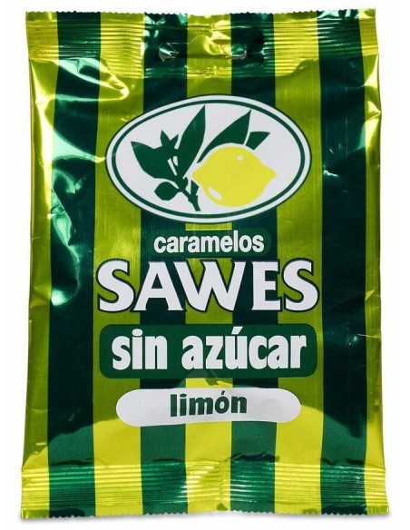 Sawes Pastillas Balsámicas Sin Azúcar Sabor Limón Con Vitamina C En Bolsa 50G