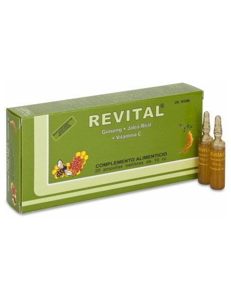 Revital Ginseng + Jalea Real + Vitaminac, 20 Uds