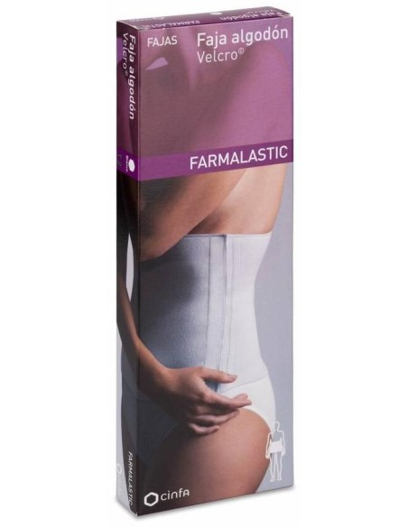 Farmalastic Faja Algodón Con Velcro Blanca Talla 2, 1 Ud
