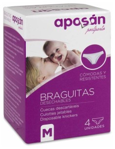 Aposán Braguitas Desechables Talla M, 4 Uds