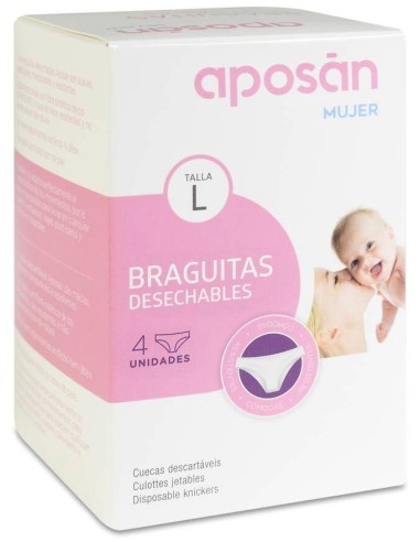 Aposán Braguitas Desechables Talla Grande, 4 Uds