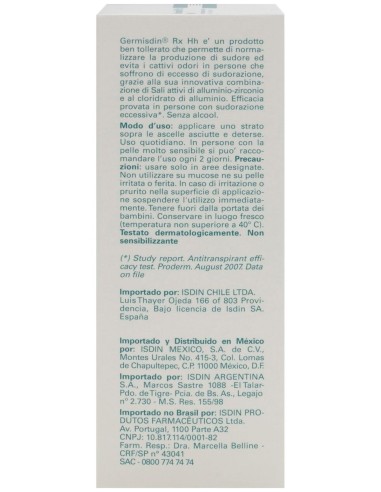 Isdin Germisdin Ultra 72H Antitranspirante Roll-On, 40 Ml