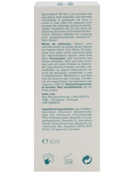 Isdin Germisdin Ultra 72H Antitranspirante Roll-On, 40 Ml