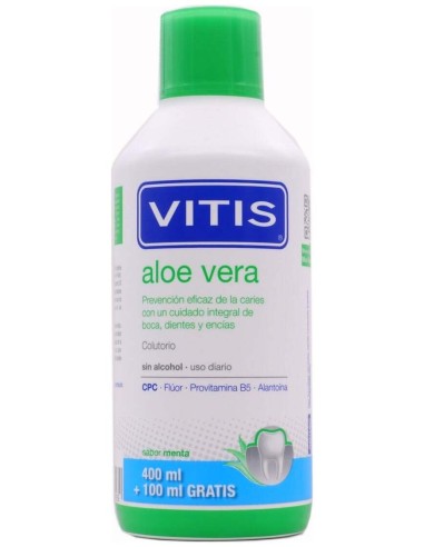 Vitis Aloe Vera Colutorio Sin Alcohol Sabor Menta 400+100Ml