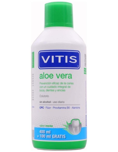Vitis Aloe Vera Colutorio Sin Alcohol Sabor Menta 400+100Ml