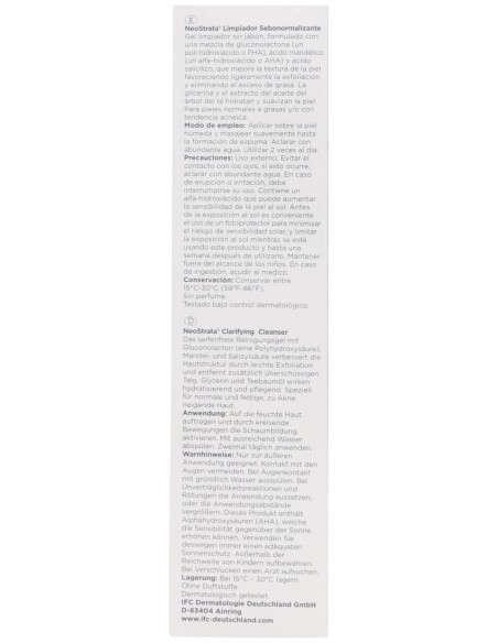 Neostrata Clarify Limpiador Sebonormalizante Mandélico 200Ml