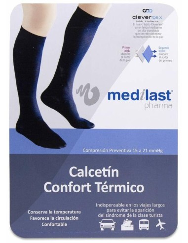 Medilast Calcetín Confort Térmico Negro Talla Xl, 1 Ud