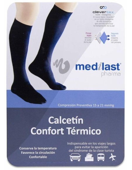 Medilast Calcetín Confort Térmico Talla L Negro, 1 Ud