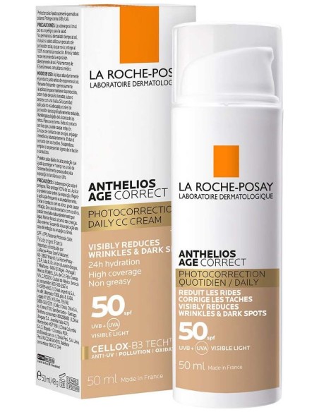 La Roche-Posay Anthelios Fotocorreccion Diaria Antiedad Spf50 Color, 50Ml