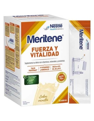 Meritene Fuerza Y Vitalidad Batido Sabor Vainilla, 15 Sobres