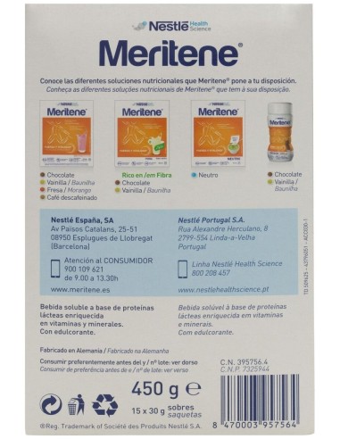 Meritene Fuerza Y Vitalidad Batido Sabor Chocolate, 15 Sobres