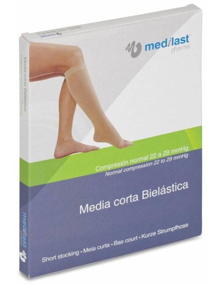 Medilast Media Corta Bielástica Compresión Normal Beige Talla Pequeña, 1 Unidad