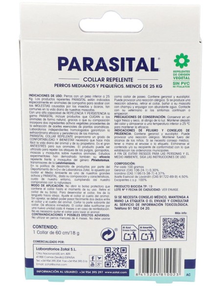 Parasital Collar Antiparasitario Perros Peq/Med