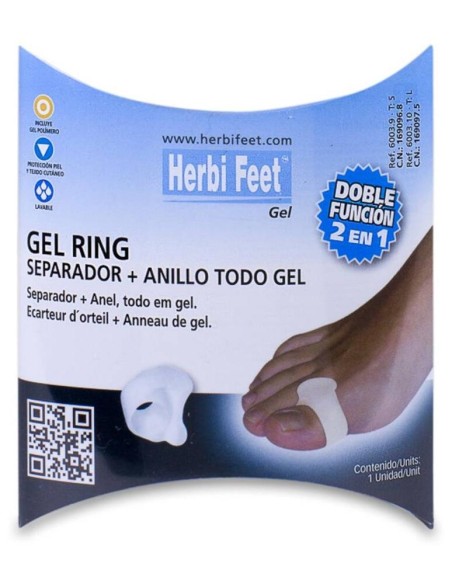 Herbi Feet Gel Ring Separador + Anillo Talla S, 2 Uds