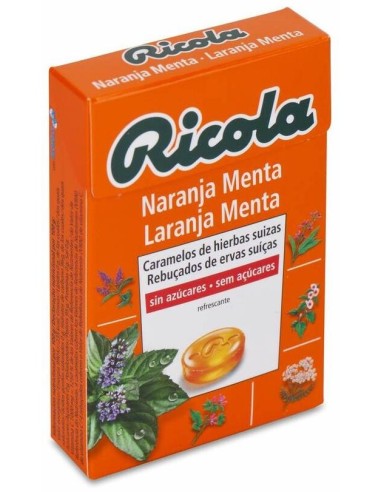 Ricola Naranja-Menta Caramelos Sin Azúcar 50G