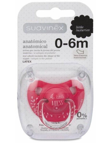 Suavinex Chupete Anatómico De Látex 0-6 Meses, 1 Ud