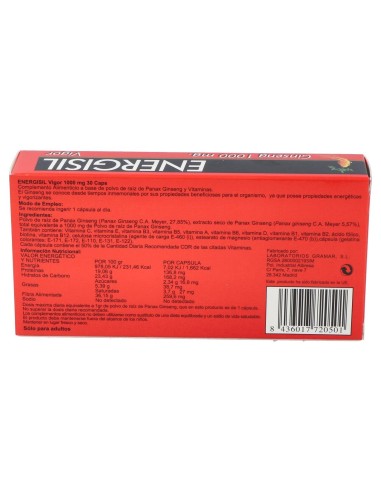 Energisil Vigor 1000Mg. 30Cap.