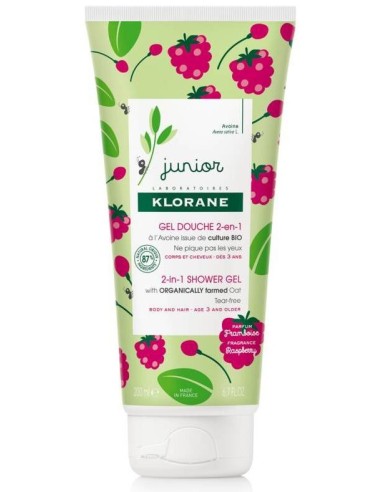 Klorane Junior Gel Ducha Frambuesa, 200 Ml