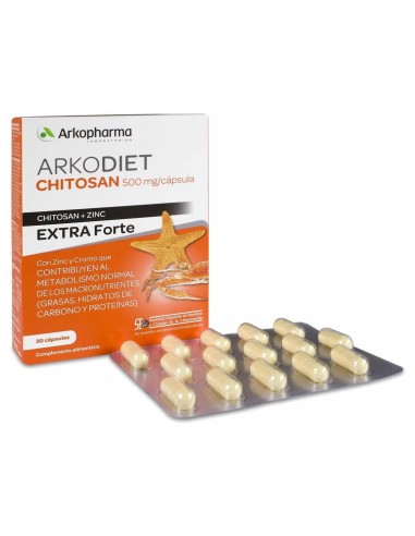 Arkopharma Arkodiet Chitosan Extra Forte + Cromo, 30 Cápsulas