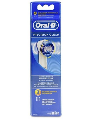 Oral-B Recambio Cepillo Dental Eléctrico Recargable Precision Clean, 3 Uds