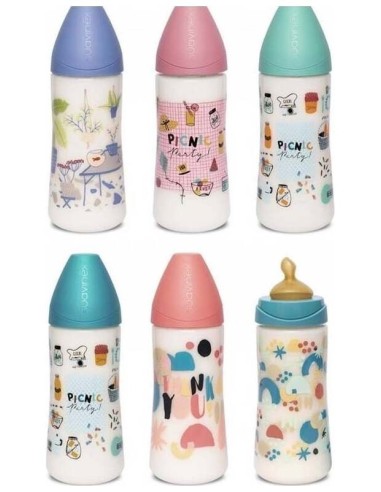 Suavinex Biberón Boca Ancha Tetina Anatómica T-L Flujo 2 +6 Meses, 360 Ml
