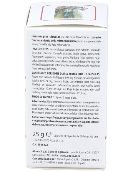 Aboca Fisioven Plus, 50 Cápsulas