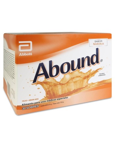 Abound Sabor Naranja 24 G, 30 Sobres