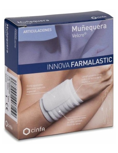 Farmalastic Innova Muñequera Velcro Beige Talla Pequeña/Mediana, 1 Ud