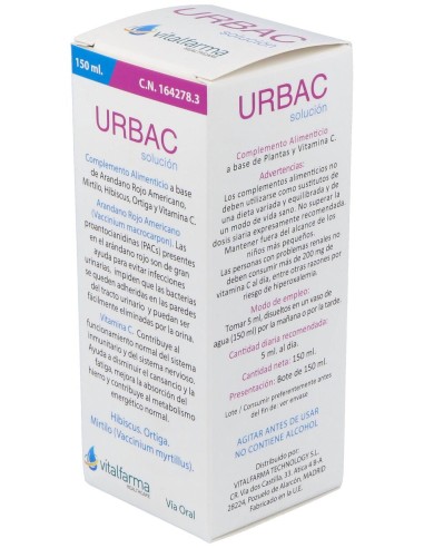 Vitalfarma Urbac Solución, 150 Ml