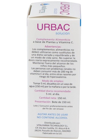 Vitalfarma Urbac Solución, 150 Ml