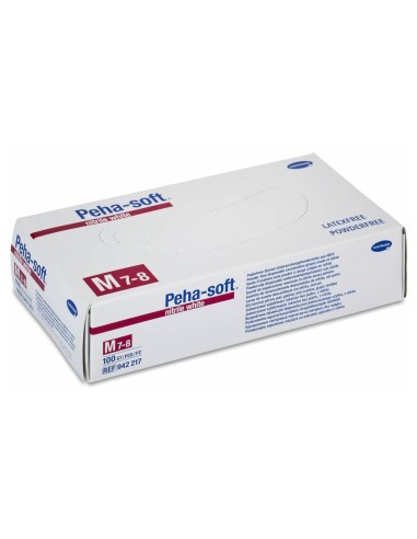 Peha-Soft Guantes Desechables De Nitrilo Blancos Talla M 100Uds