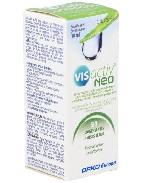 Vis Activ Neo Gotas Esteriles Gotas Oculares Humectantes 10 Ml