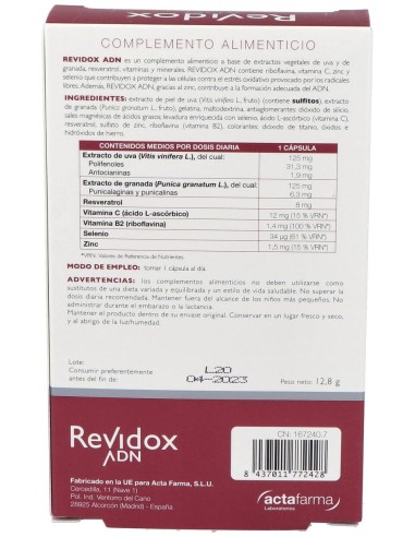 Revidox Antioxidante Adn, 28 Uds