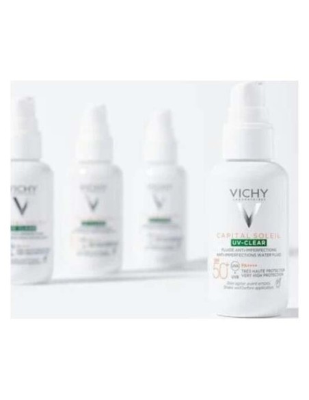 Vichy Capital Soleil Uv Clear Fluido Fotoprotector Diario Anti-Imperfecciones Spf50+, 40 Ml