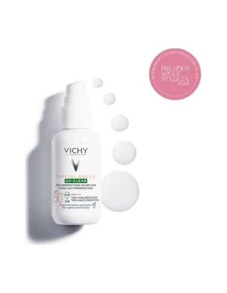 Vichy Capital Soleil Uv Clear Fluido Fotoprotector Diario Anti-Imperfecciones Spf50+, 40 Ml