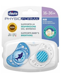 Chicco® Chupete Physio Air Azul Caucho 12 Meses + 2Uds