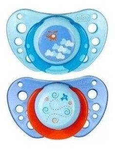 Chicco Chupete Physio Air Látex 6-12 Meses Azul, 2 Uds