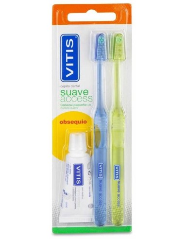 Pack Suave Acces 2 Cepillos Pasta Anticaries 15Ml.