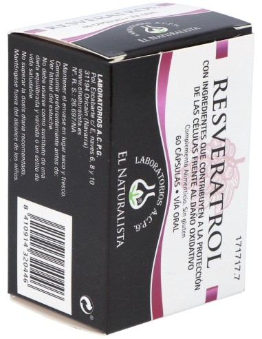 El Naturalista Resveratrol, 60 Cápsulas