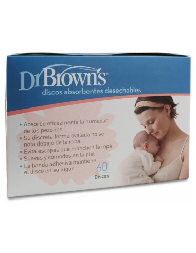 Dr. Brown'S Discos Absorbentes Desechables, 60 Uds
