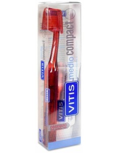 Vitis Cepillo Compact Medio + Pasta Dentífrica Blanqueadora, 1 Ud