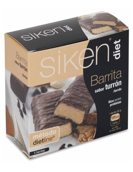 Siken Diet Barrita De Turrón, 5 Uds